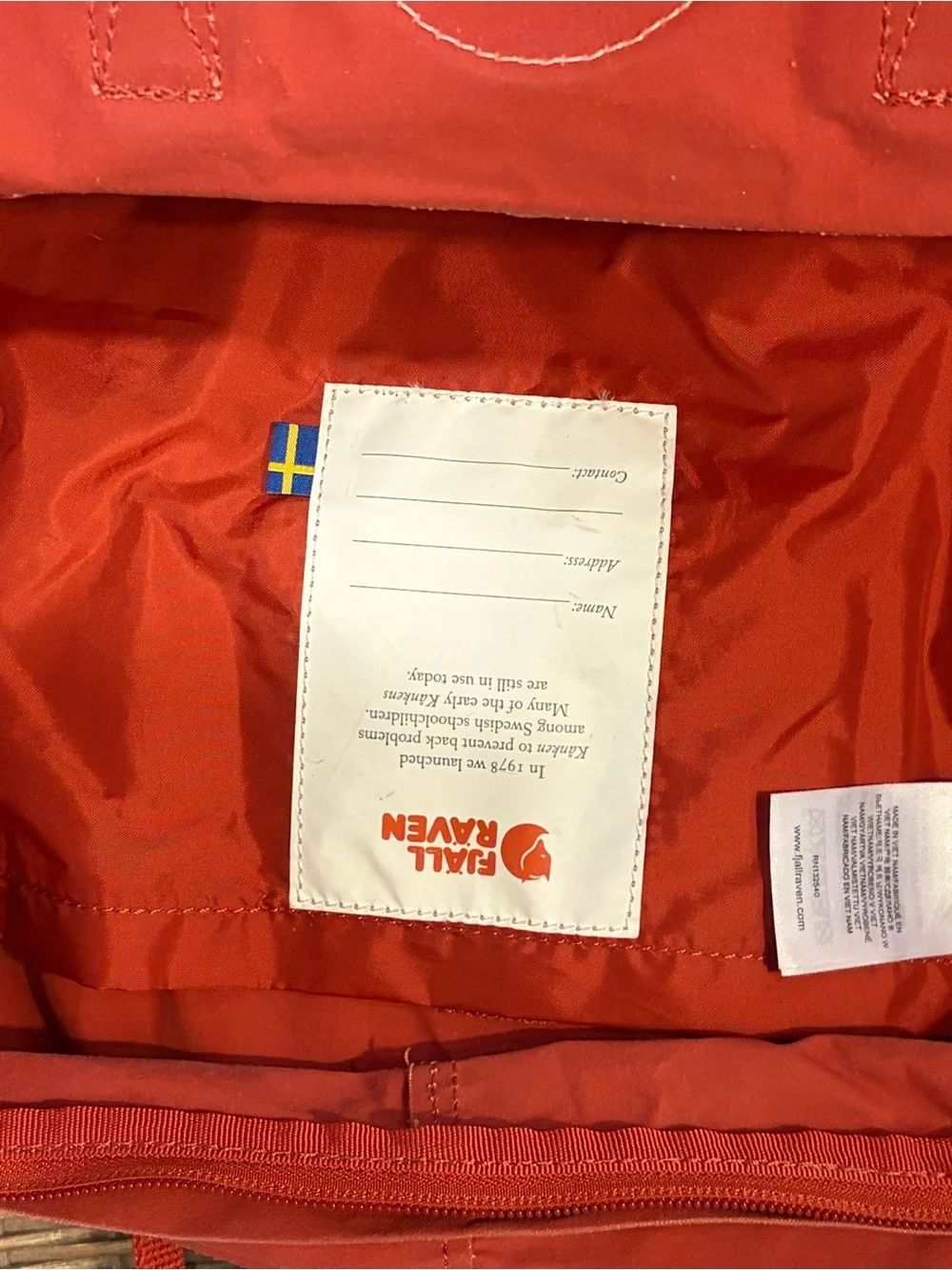 Fjällräven Kånken Classic Backpack Ox Red Everyday School Travel Bag